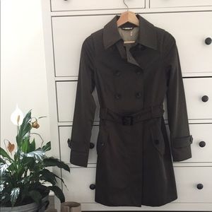 Soia and Kyo xs small olive trench coat